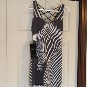 NWT Bebe Addiction Zebra Mini Dress XS